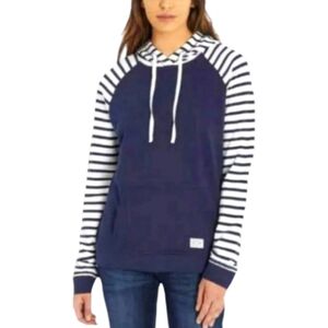 Orvis Lightweight Pullover Sweatshirt Nautical Top Colorblock Striped Hoodie